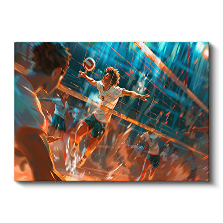 Voleybol Maçı - Dinamik Hareket Anime Kanvas Tablo