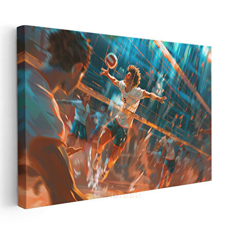 Voleybol Maçı - Dinamik Hareket Anime Kanvas Tablo