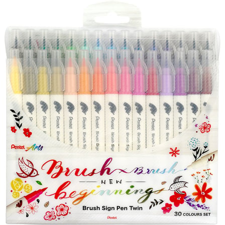 Pentel Brush Sing Pen Twin Çift Taraflı Fırça Uçlu Kalem 30 Renk