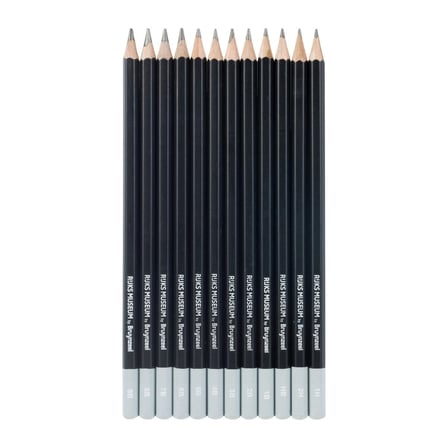 Bruynzeel Rijks Museum Graphite Dereceli Karakalem Seti 12li Rembrandt Metal Kutu