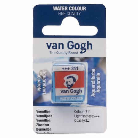 Van Gogh Watercolour Pan Sanatsal Sulu Boya Tablet Vermilion 311