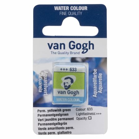 Van Gogh Watercolour Pan Sanatsal Sulu Boya Tablet Permanent Yellowish Green 633