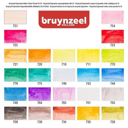 Bruynzeel Design Expression Aquarelle Kuru Sulu Kalem Boya Seti 24 Renk