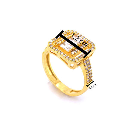 Çelik Baget Yüzük Altın Kaplama YZK-2023