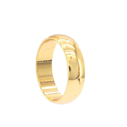 Çelik Yüzük Altın Kaplama 5mm İşlemesiz Düz Alyans YZK-201