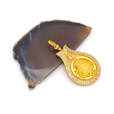 Altın Kaplama Tuğralı Kolye Ucu TGR-717