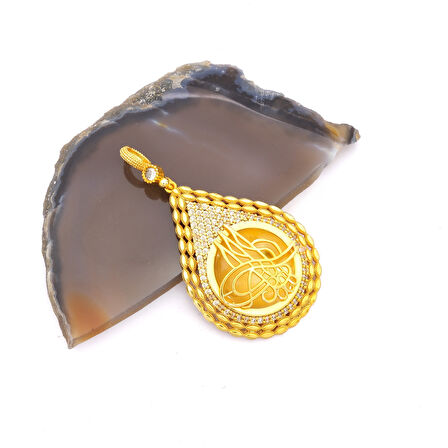 Altın Kaplama Tuğralı Kolye Ucu TGR-715