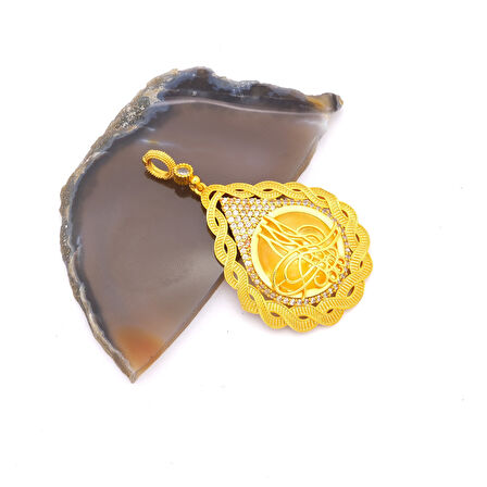 Altın Kaplama Tuğralı Kolye Ucu TGR-716