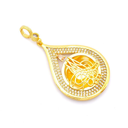 Altın Kaplama Tuğralı Kolye Ucu TGR-719