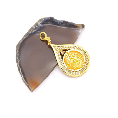 Altın Kaplama Tuğralı Kolye Ucu TGR-719