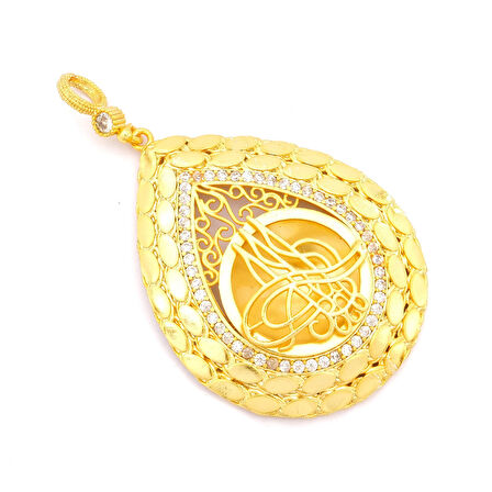 Altın Kaplama Tuğralı Kolye Ucu TGR-718