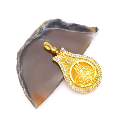 Altın Kaplama Tuğralı Kolye Ucu TGR-718