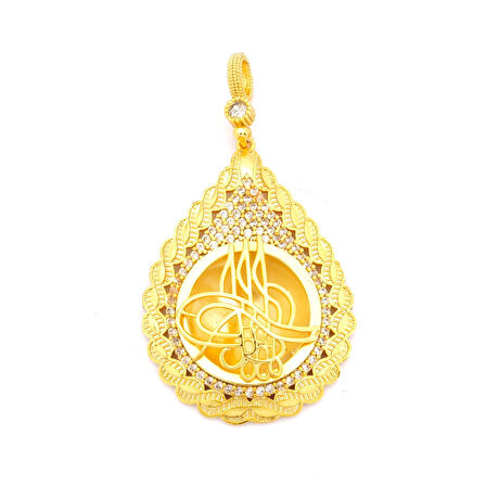 Altın Kaplama Tuğralı Kolye Ucu TGR-720