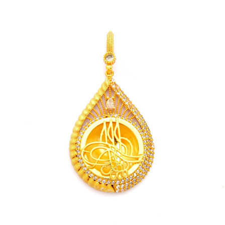 Altın Kaplama Tuğralı Kolye Ucu TGR-722