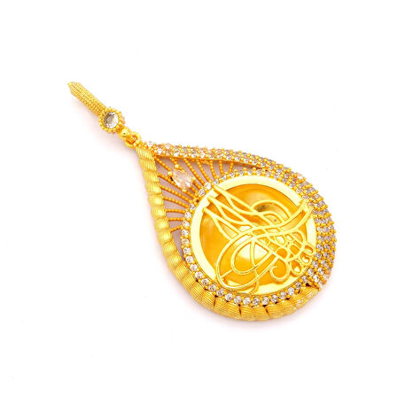 Altın Kaplama Tuğralı Kolye Ucu TGR-722