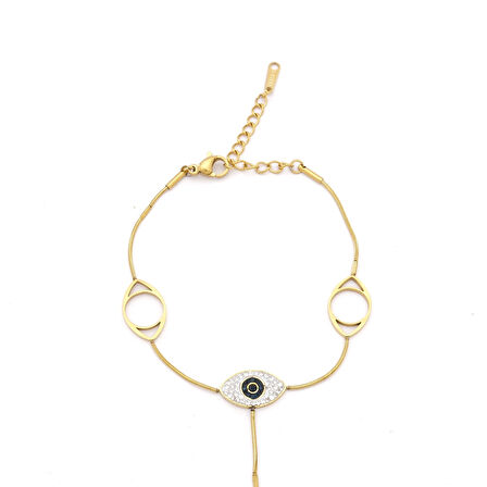 Şahmeran Altın Kaplama Kadın Nazar Boncuklu Göz Model- SHM-103