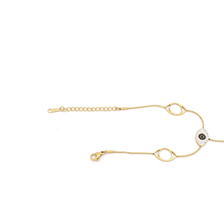 Şahmeran Altın Kaplama Kadın Nazar Boncuklu Göz Model- SHM-103