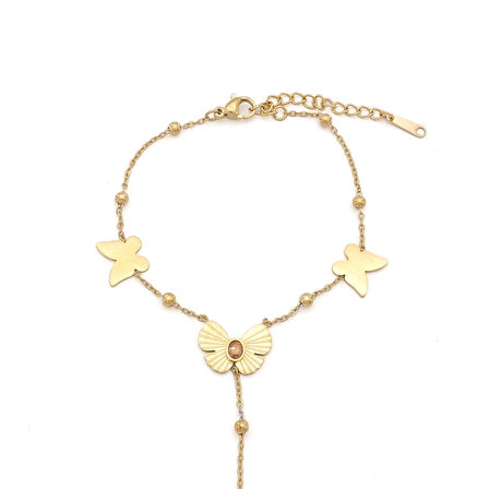 Şahmeran Altın Kaplama Kadın Kelebek Model-SHM-104