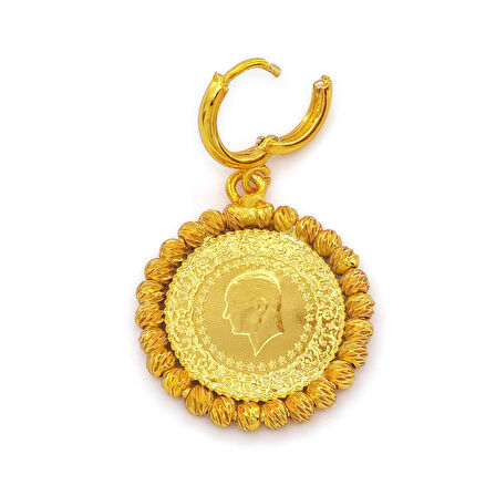 Altın Kaplama Dorikalı Çeyrekli Küpe UNK-823