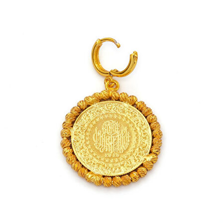 Altın Kaplama Dorikalı Yarım Altın Küpe UNK-824