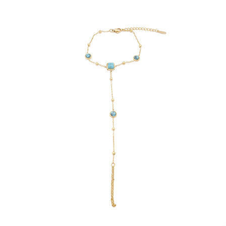 Şahmeran Altın  Kaplama Kadın Turkuaz Taşlı Model-SHM-107