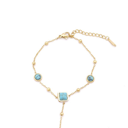 Şahmeran Altın  Kaplama Kadın Turkuaz Taşlı Model-SHM-107