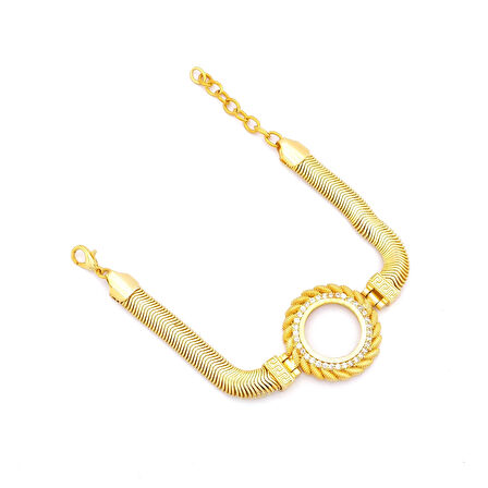 Altın Kaplama Çeyrek Çerçeve Bileklik BLK-1140  