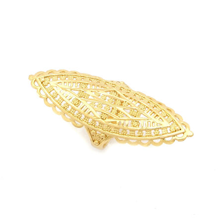 Altın Kaplama Hint Model Desenli Yüzük YZK-510