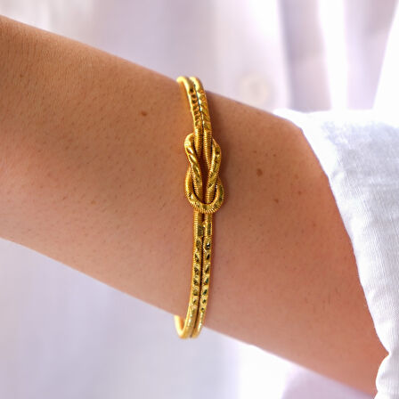 Altın Kaplama İmitasyon Aşk Düğümü Ajda Model Bilezik BLZ-3118