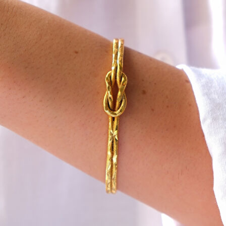 Altın Kaplama İmitasyon Aşk Düğümü Ajda Model Bilezik BLZ-3120