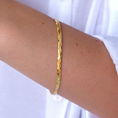 İmitasyon Altın Kaplama 3 mm Baklava Model Bilezik BLZ-3124