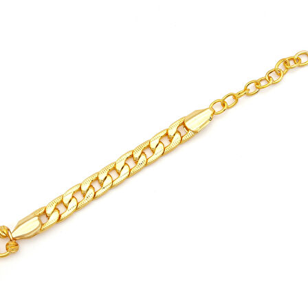 İmitasyon Altın Kaplama Çizgili Figaro Desenli Külçe Bileklik BLK-1151