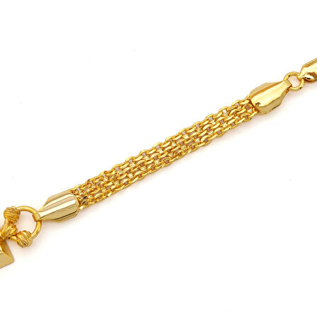 İmitasyon Altın Kaplama Hazır Zincir Desenli  Külçe Bileklik BLK-1152