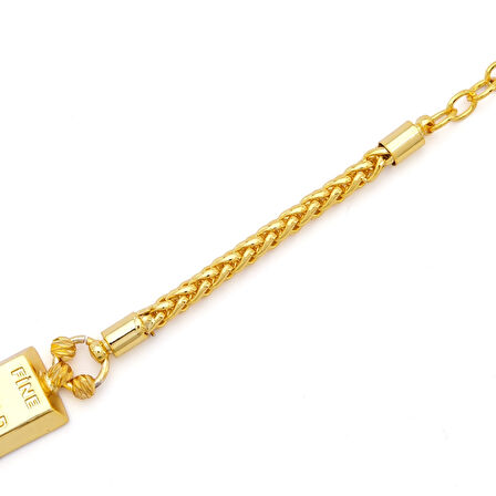 İmitasyon Altın Kaplama Örgü Desenli Külçe Bileklik BLK-1154