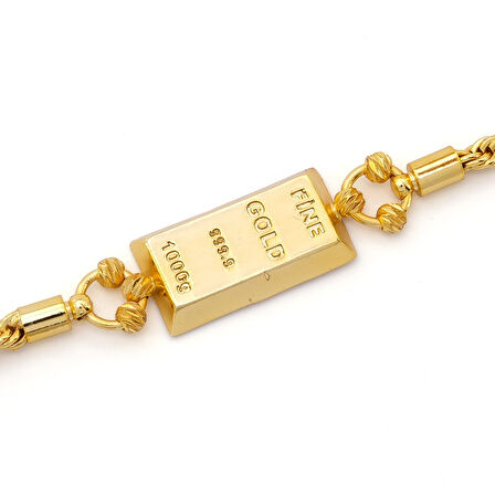 İmitasyon Altın Kaplama Burgu Desenli Külçe Bileklik BLK-1155