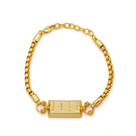 İmitasyon Altın Kaplama Çizgili Figaro Desenli Külçe Bileklik BLK-1156