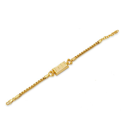 İmitasyon Altın Kaplama Çizgili Figaro Desenli Külçe Bileklik BLK-1156