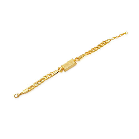 İmitasyon Altın Kaplama Figaro Desenli Külçe Bileklik BLK-1157