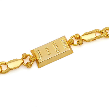 İmitasyon Altın Kaplama Figaro Desenli Külçe Bileklik BLK-1157