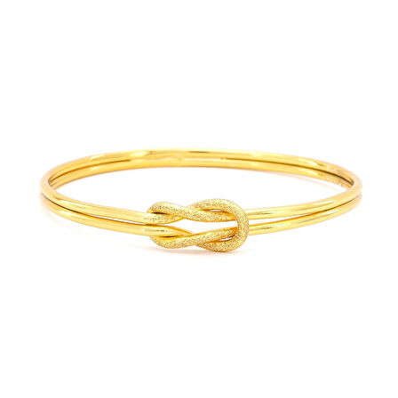 Altın Kaplama İmitasyon Simli Ajda Aşk Düğümü Bilezik BLZ-3114