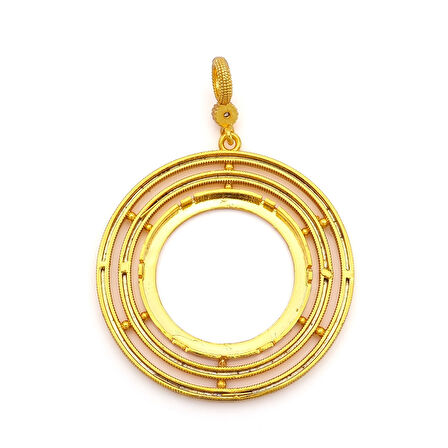 Altın Kaplama İmitasyon Ajda Model Tam Çerçeve İçi Boş Kolye Ucu TGR-732