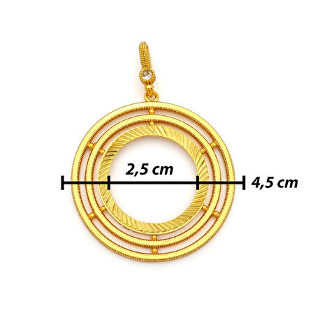 Altın Kaplama İmitasyon Ajda Model Tam Çerçeve İçi Boş Kolye Ucu TGR-732