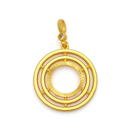 Altın Kaplama İmitasyon Ajda Model Çeyrek Çerçeve İçi Boş Kolye Ucu TGR-733