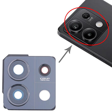 Xiaomi Uyumlu Redmi Note 13 5G Kamera Lensi Cam Full 2312DRAABG Siyah