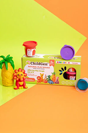 ChildGen Doğal Oyun Hamuru - Mini-Cup- 8'li Set (8x65gr)