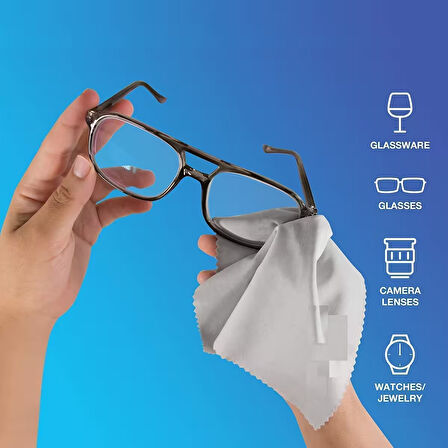 Mikrofiber ekonomik Gözlük bezi,telefon,tablet,kamera temizliği için15x18cm, 10 ADET