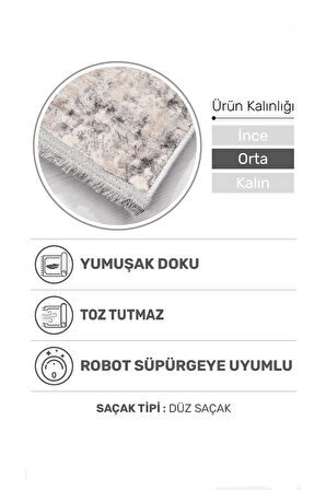 Notteo Modern Halı | Yumuşak Dokulu, Dokuma Tabanlı, 7 mm İnce Form, Dayanıklı