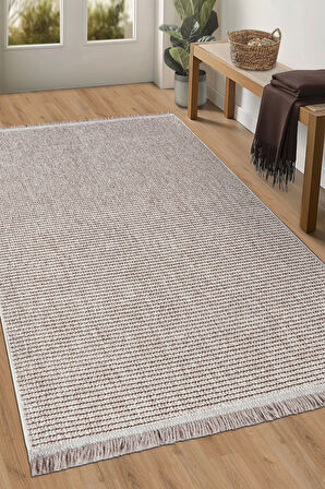 Ecolle Modern Halı | Dayanıklı, Yumuşak Dokulu, Dokuma Taban, Tozumaz Bej-200 x 290