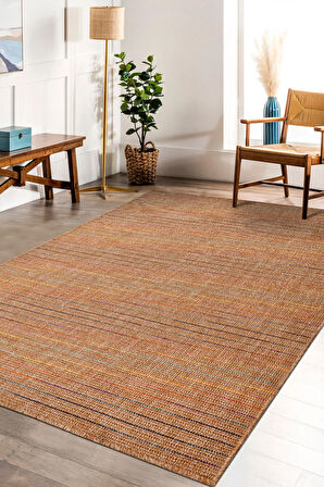 Lucette Jüt Tabanlı Kilim | Hasır Görünümlü, İnce Bukle Halı, Robot Süpürge Uyumlu