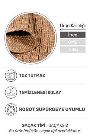 Lucette Jüt Tabanlı Kilim | Hasır Görünümlü, İnce Bukle Halı, Robot Süpürge Uyumlu